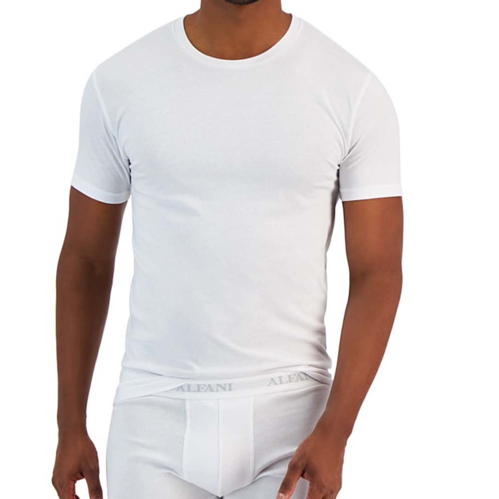 Alfani Men's 4-Pk. Slim-Fit Solid Cotton Undershirts